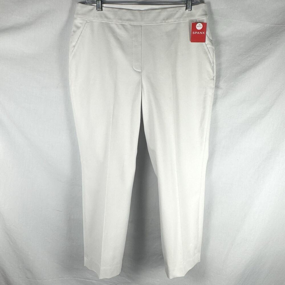 NEW Spanx Silver Linings Slim Straight Pants Sz PL Petite L Classic White 20372Q